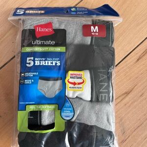 Hanes Boys' Tagless Gray Briefs Pack